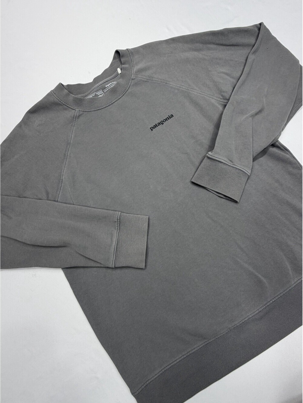 Men's Patagonia Sweatshirt Gray P-6 Uprisal Crewneck Pullover Outdoors Logo M